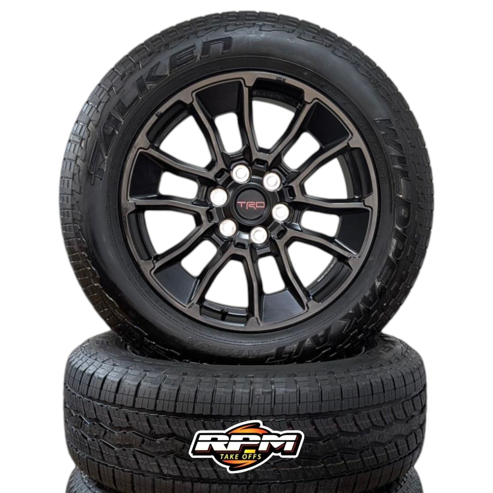 2022–2025 Toyota Tundra TRD Black Wheels with 265/60R20 Falken Wildpeak AT 3WA Tires